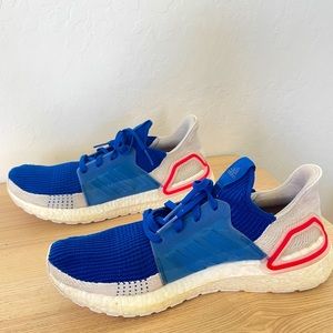 ADIDAS Ultraboost 19 Mens size 11 Blue Red White Running Sneaker